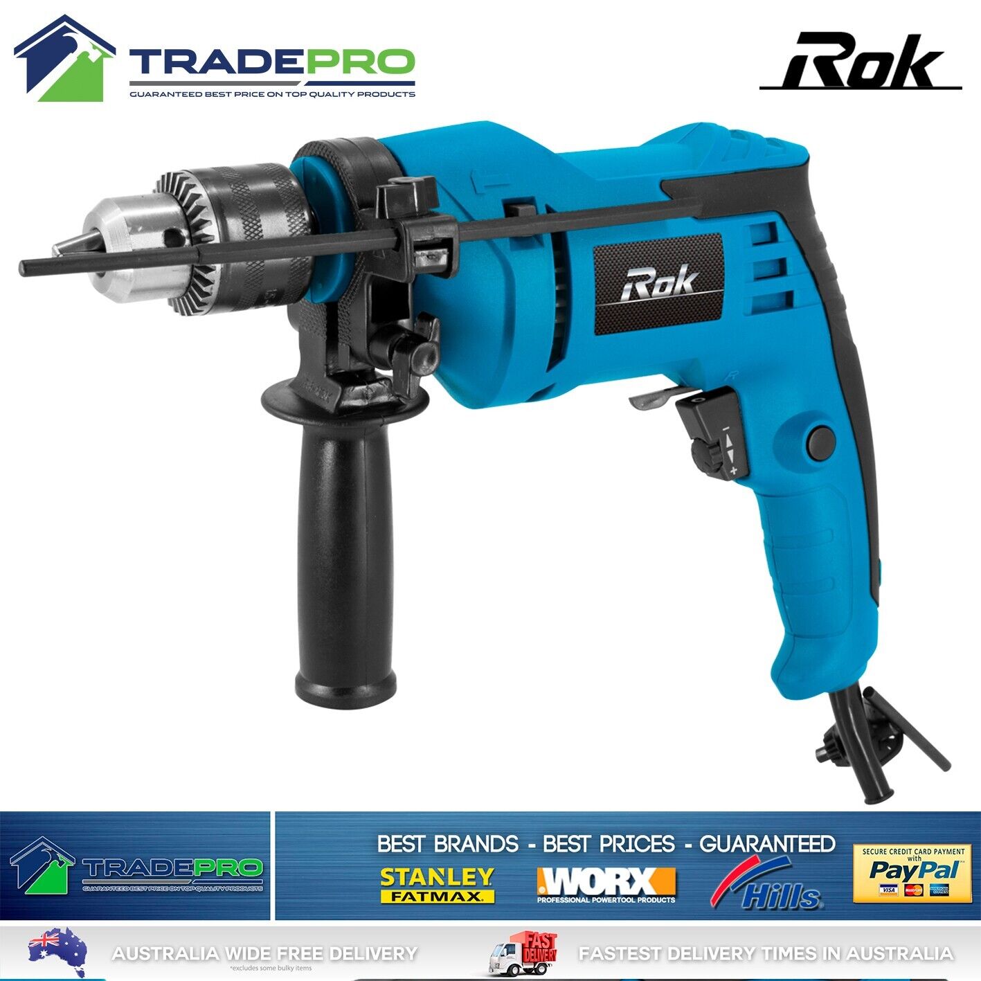 Rok Combo Kit Angle Grinder Circular Saw Electric Drill Sander Set 240V Tool