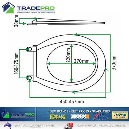 Toilet Seat & Cover Quality FixaLoo® Multi-Fit White with Hinges Aust Company