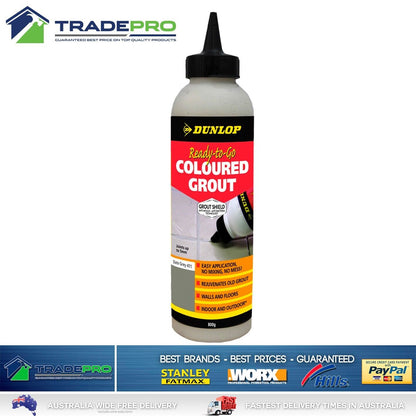 Tile Grout 800g Coloured Grey Premix Dunlop Wall Floor In & Outdoor Ready Powder