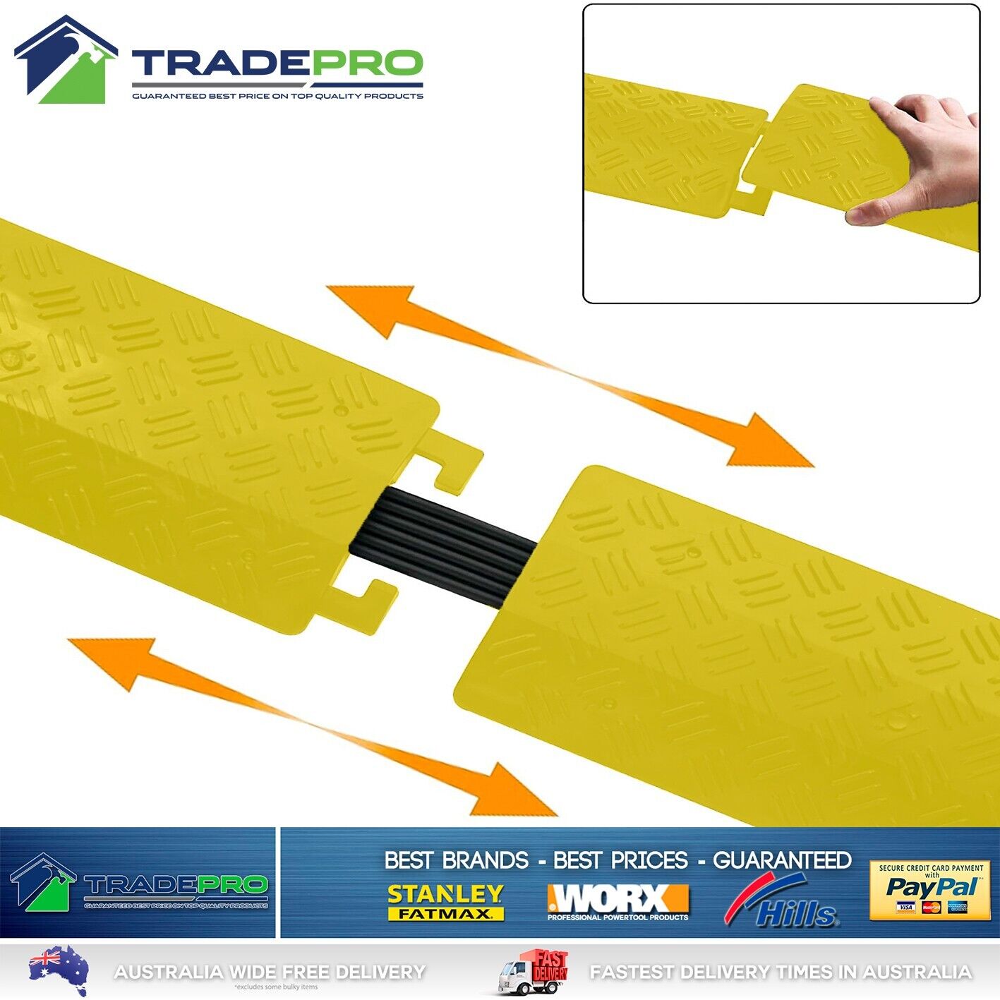 Cable Hose Electrical Wire Cord Cover 1m Floor Protector Ramp Safety G ...