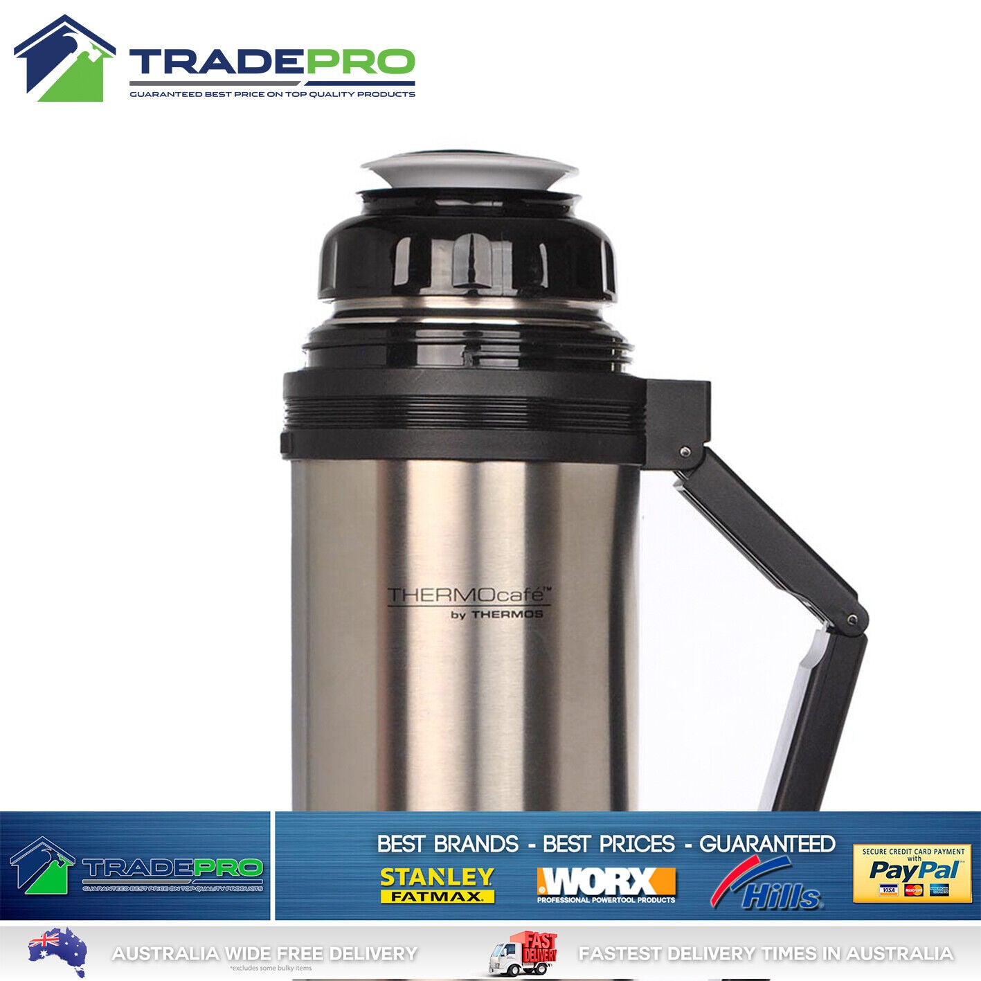Thermos Flask Stainless Steel 1.8L Vacuum Insulated Bottle Drink Food 1.8 Litre