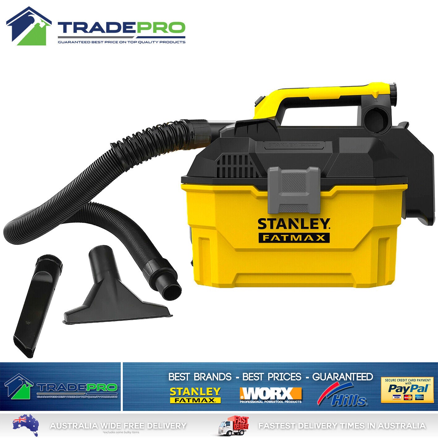 Stanley® Fatmax 18V V20 Vacuum Cleaner Wet & Dry Cordless Work Shop Kit PRO Vac