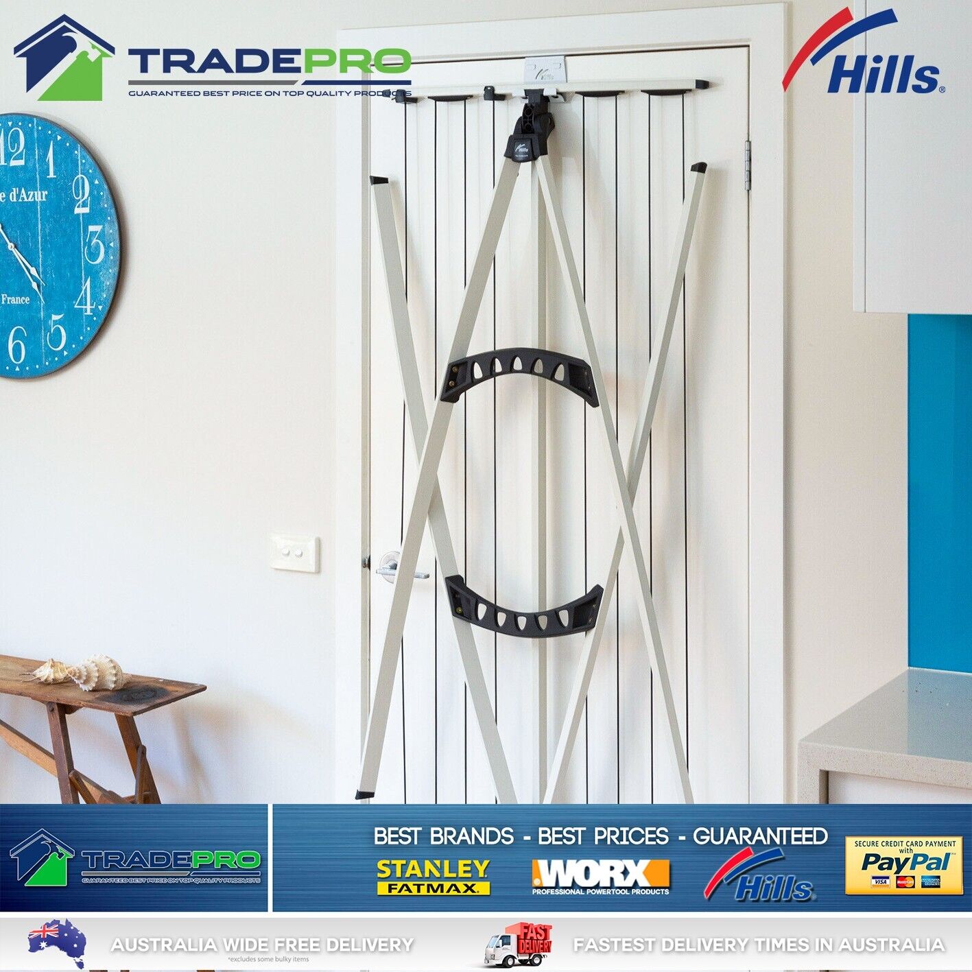 Hills Clothesline Portable 120 NEW 12m Clothes Line Airer Drying Rack Foldable