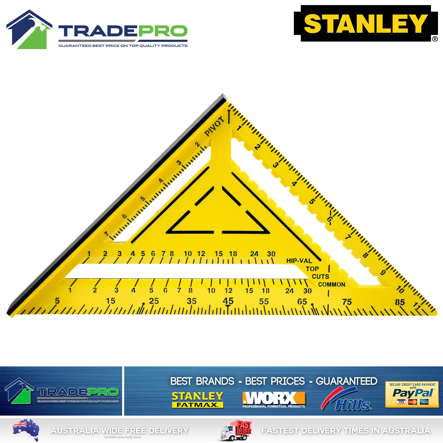 Stanley® Measuring Square PRO-SERIES 12" 300mm ABS Builders Trade Triangle Angle