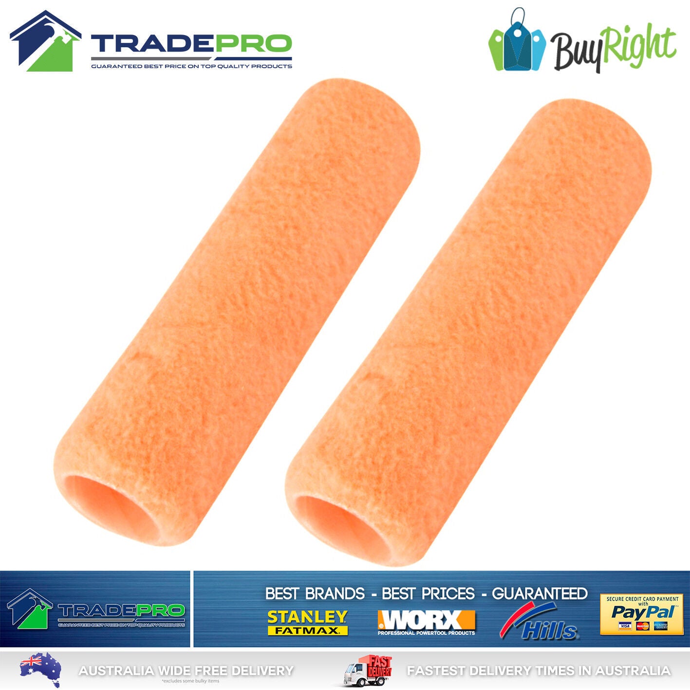Paint Roller Kit 8pc 230mm 9" Brush Masking Tape Stirrer Roller Cover 5557897