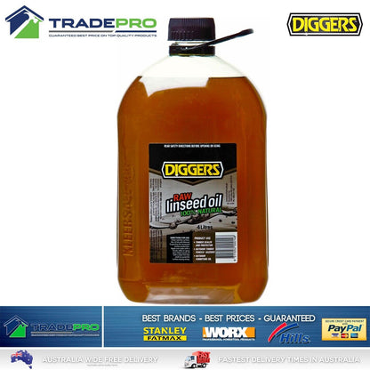 Linseed Oil 4L Raw Natural Timber Sealer 4LTR Wood Bat Furniture Protector PRO
