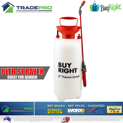 Chemical Garden Sprayer 8Ltr PRO W/Lance Adjustable Nozzle 8L Herbicide Pest