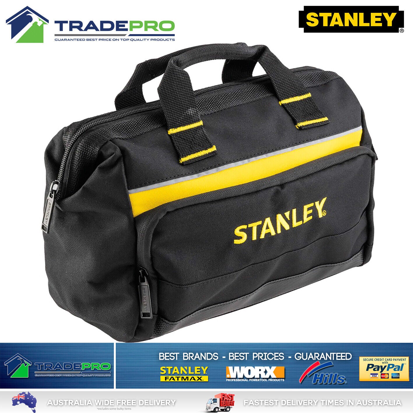 Stanley Tool Bag Tote 12" 300mm Organiser 1-93-330 Carry PRO Storage Pocket Case