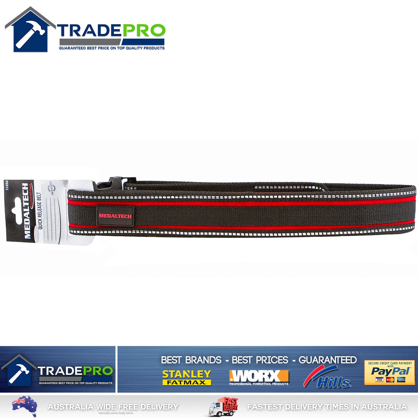 Tool Belt Medaltech® Pro-Soft Quick Release Heavy Duty for Rigger Scaff Nail Bag
