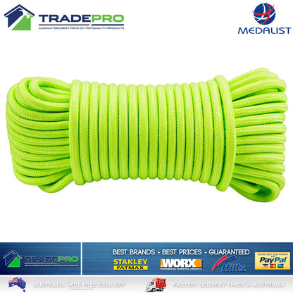 Rope 20m Multi Braided 8mm Thick HiVis All Purpose Car Boat Trailer Outdoor Cord