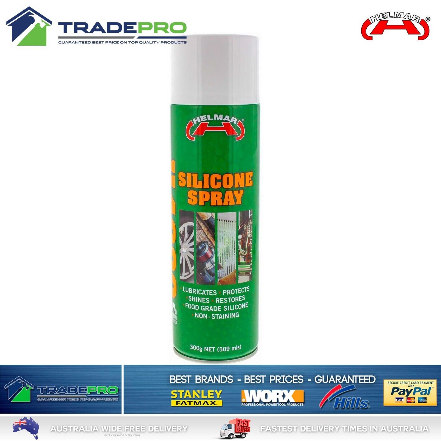 Silicone Spray Helmar 300g Lubricant Treadmill Marine Anti Squeak Friction Oil