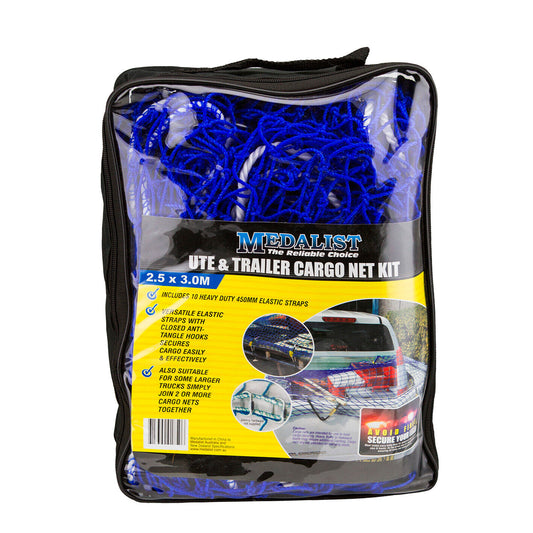 Cargo Net Ute Trailer Heavy Duty 2.5x3.0m Aust Legal with 10x H/Duty Tie Downs