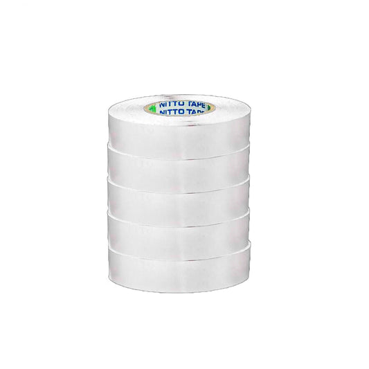 5x Rolls Nitto® Electrical Tape White 18mm x 20m Insulation Denko Electric Bulk
