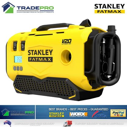 Stanley Fatmax 18V 6pc Combo Kit Cordless Blower Inflator LED Light Set Battery