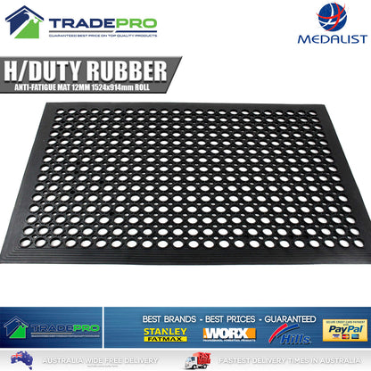 Industrial Rubber Non Slip Mat 1524mm x 914mm 12mm Thick PRO Cargo Quality Ute