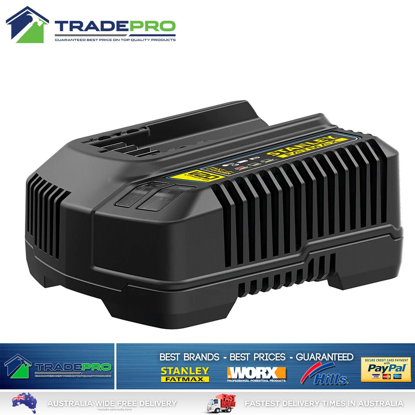 Stanley® Fatmax Genuine 18V V20 4.0Ah Li-Ion Battery & Charger Kit Rechargeable