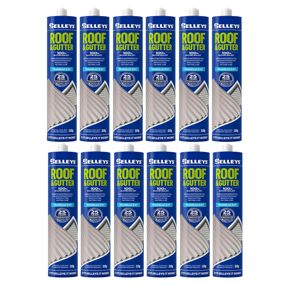 Transparent Gutter 12x Selleys® Roof & Gutter 310g Seal Silicone Transparent Clear Sealan ...