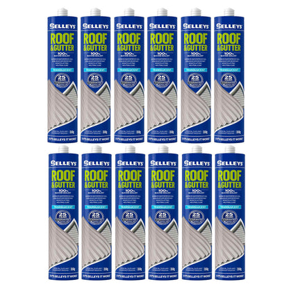 12x Selleys® Roof & Gutter 310g Seal Silicone Transparent Clear Sealant Sealer