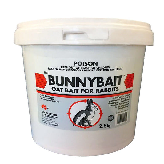 Rabbit Pindone Poison 2.5kg Bunny Bait Oat Poison Kills Control 2.5kg Rabbits