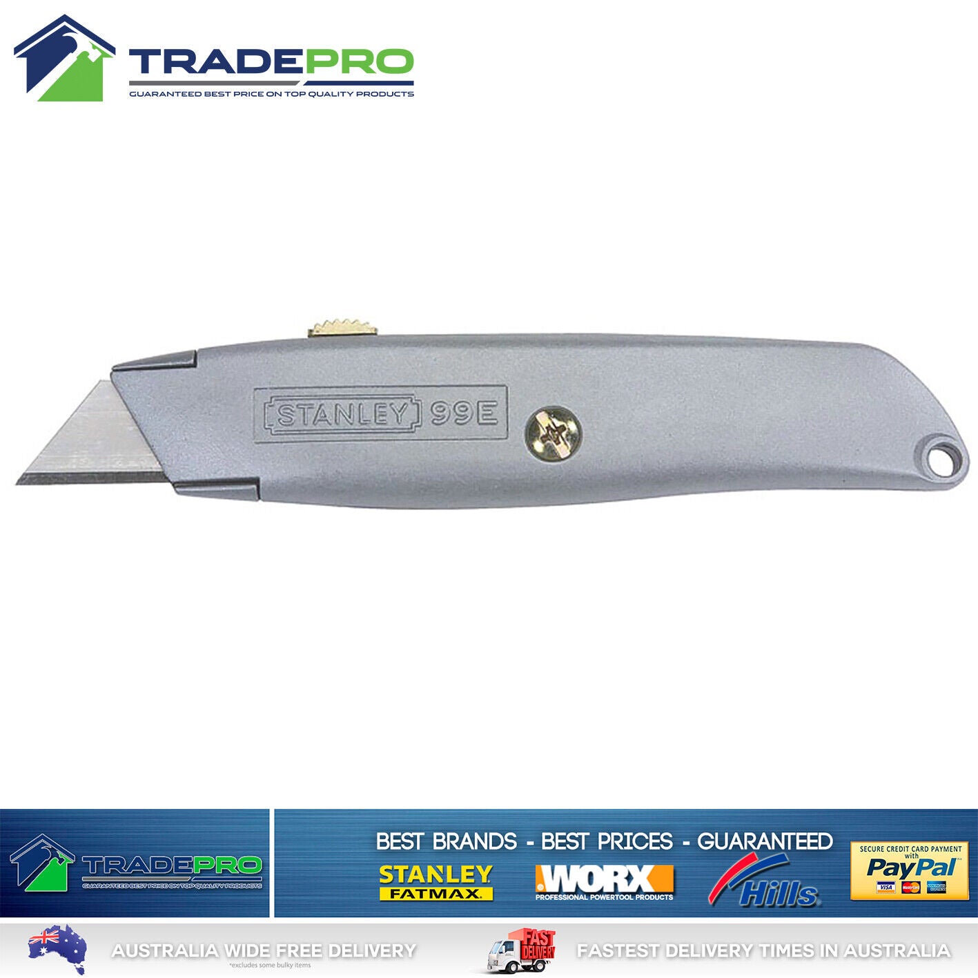 Genuine Stanley® New PRO Retractable Ultility Knife Twin Pack with 3 Blades