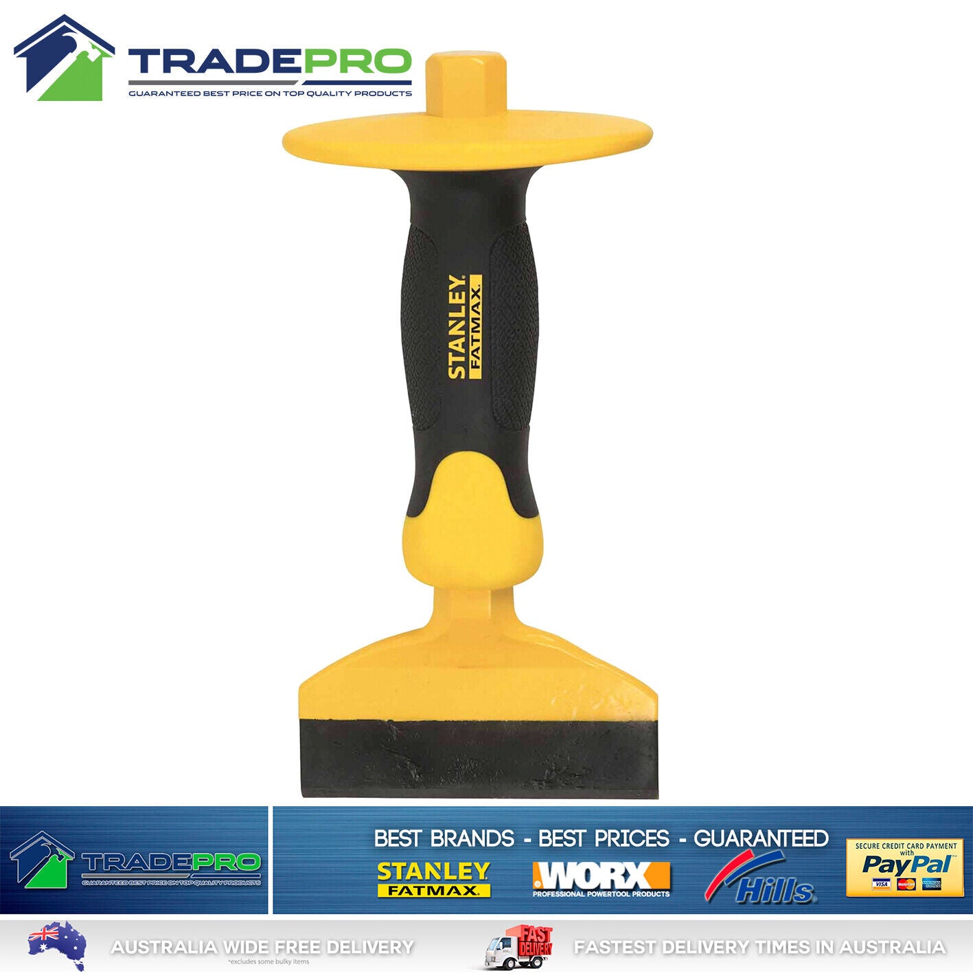 Stanley® FatMax Brick Bolster 100mm 4" with Guard Chisel Concrete Masonry Cutter