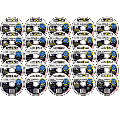 25x Metal Cut Off Wheel 125mm x22 1mm Flexovit® PRO Angle Grinder Cutting Discs