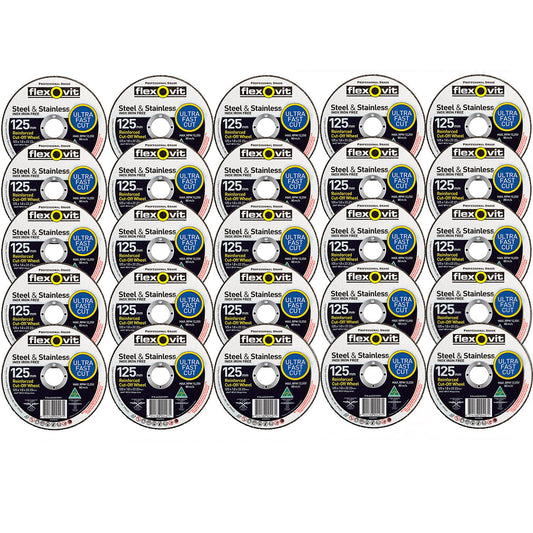 25x Metal Cut Off Wheel 125mm x22 1mm Flexovit® PRO Angle Grinder Cutting Discs
