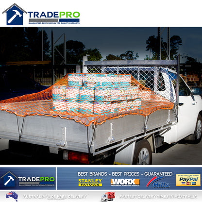 Cargo Net Ute Trailer Heavy Duty 1.8x2.4m Aust Legal with Bungee Cord 40x40 Mesh