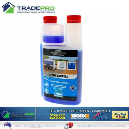 Portasol New 1 Litre Toilet Waste Break Down Liquid 1L Easy Measure Comchem