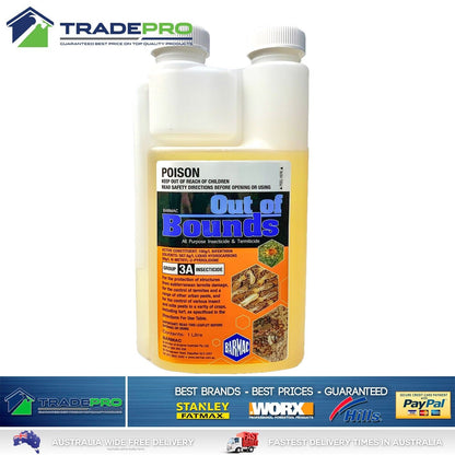 Termite Ant Cockroach Spray 1L Out of Bounds Bifenthrin 100gm/L Pest Killer