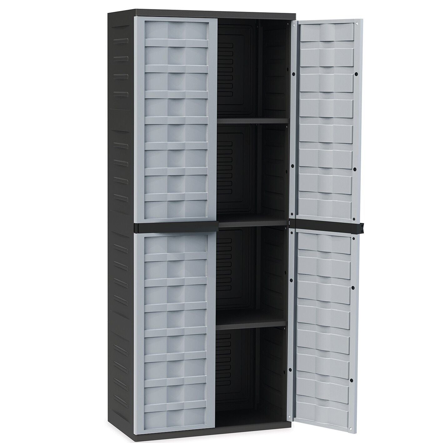 Storage Cabinet 170cm 2 Door Locker Cupboard Garage Shoe Office with 3 Shelves