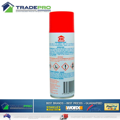 K2R Stain Remover Spray H/Duty Clothes Fabrics Upholstery & Carpets 150g Can