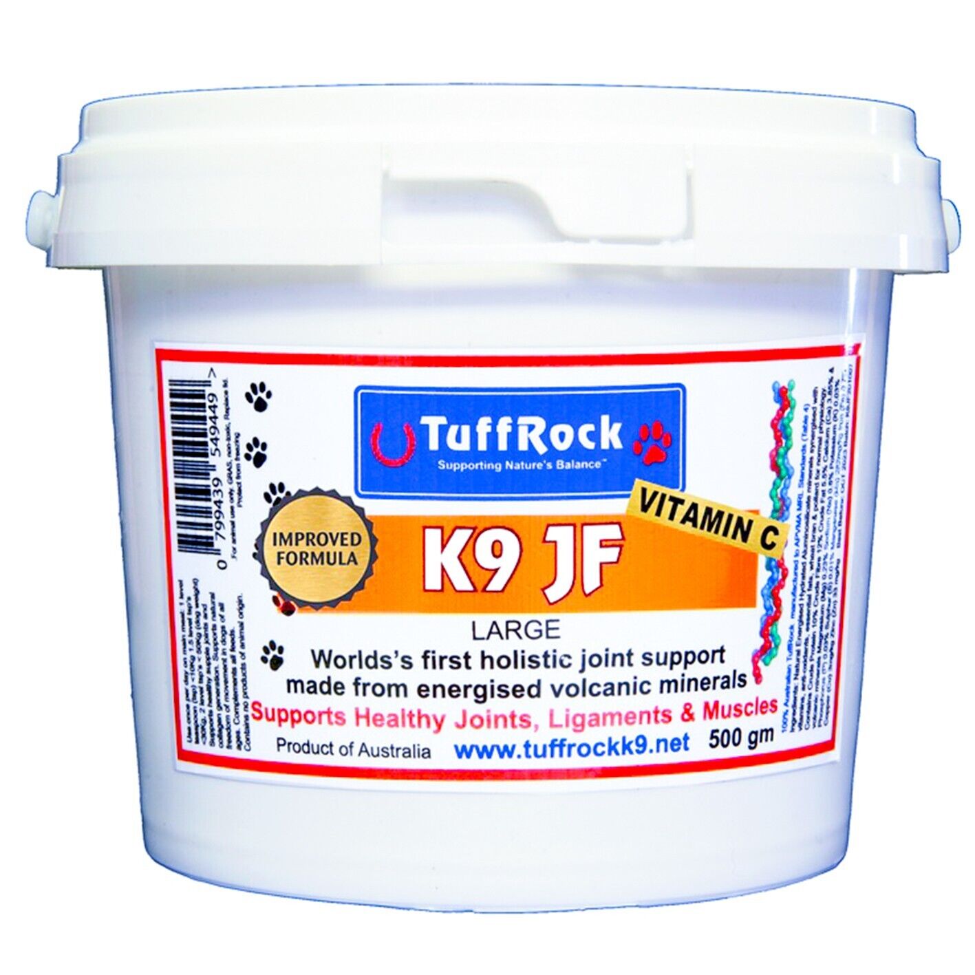 Tuffrock K9 500g Dog Joint Support Formula Natural Canine Feed Additive PRO