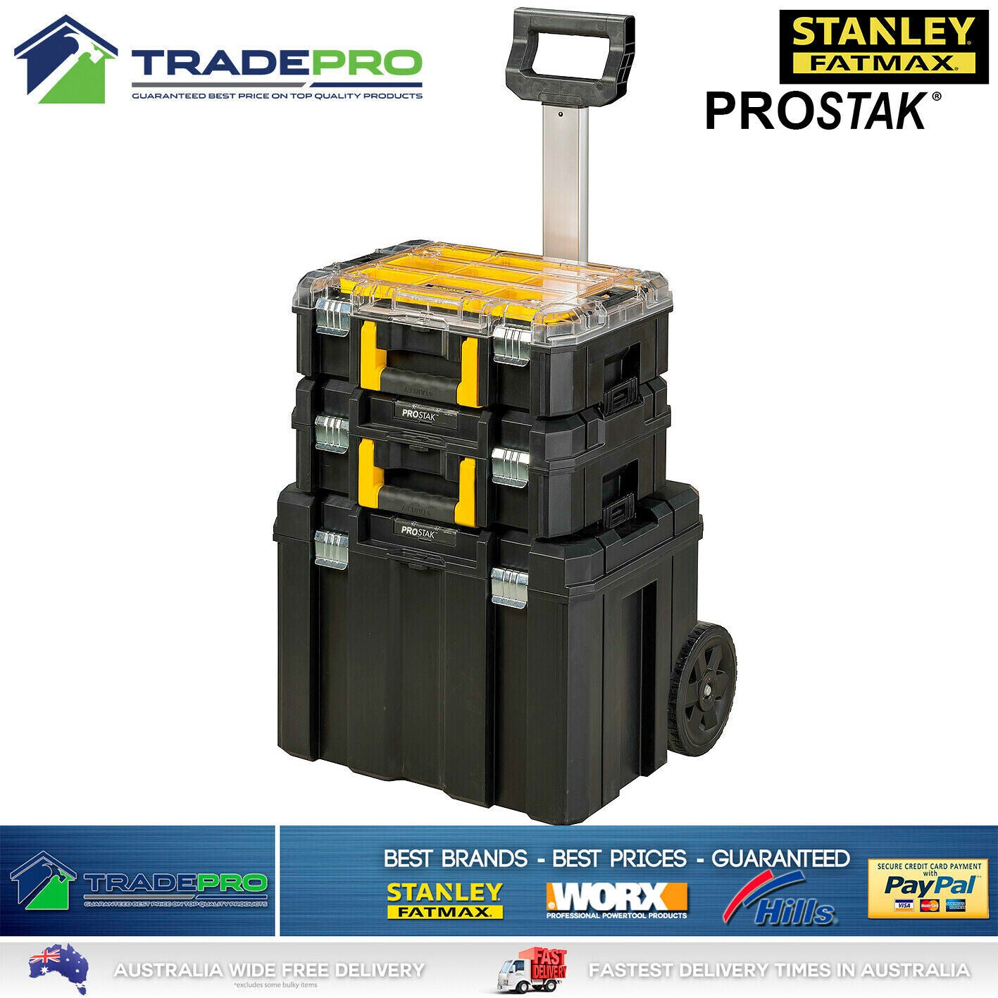 Stanley FatMax Pro-STAK 3in1 Stackable Storage Tool Box Modular Toolbox Case T