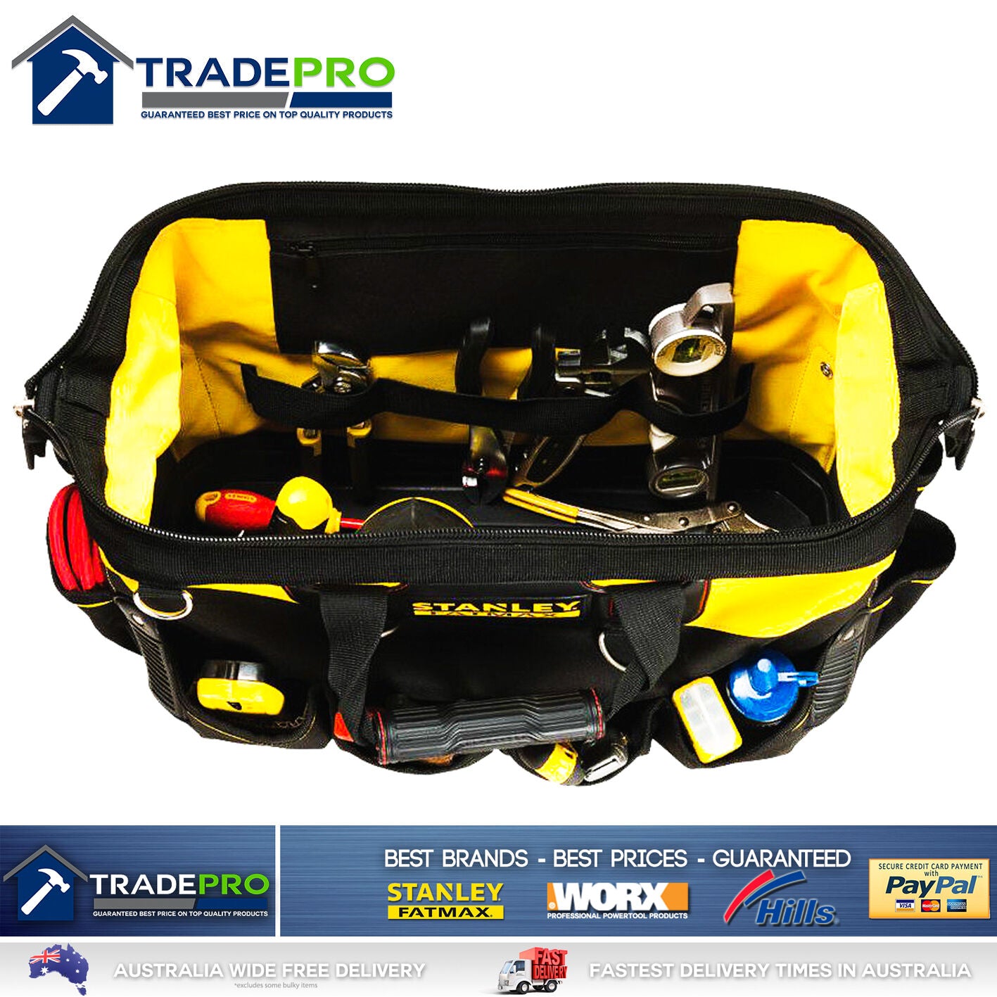 Stanley Tool Bag Tote 18" 460mm Genuine Fatmax® Hard Base XL Organiser 1-93-950