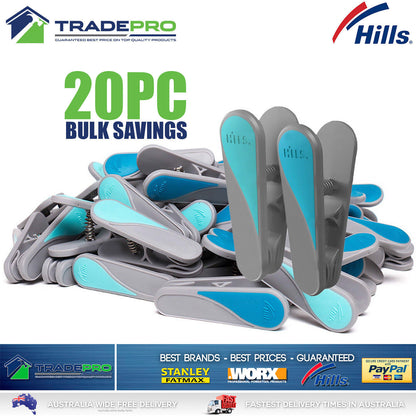 Clothes Pegs Quality Genuine Hills® 20pc NEW Premium Grip Clothes Peg Pegs