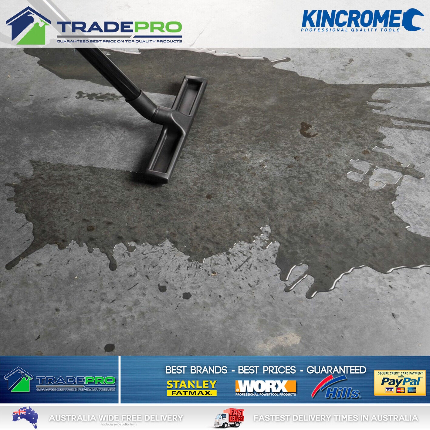 Kincrome Vacuum Cleaner Wet & Dry Commercial Work Shop 1250W Kit 30L PRO Vac