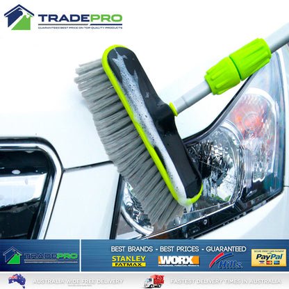 Sabco Brush Car Caravan Wash Flow Through Hose PRO Cleaning Telescopic Scrubs