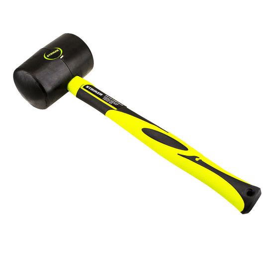 Rubber Mallet Hammer 900g 32oz Genuine Striker® PRO H/Duty Fibreglass Handle