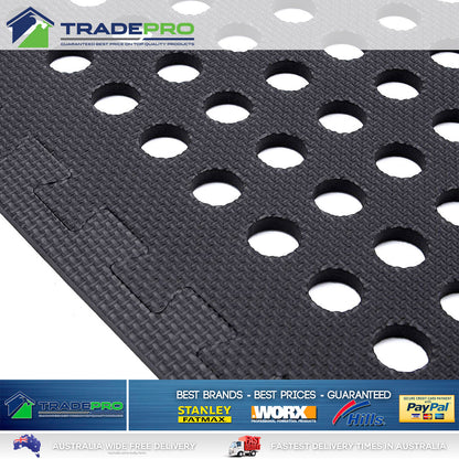 6PC Floor Mat Tiles EVA H/Duty Rubber Foam Interlocking Fatigue Shock Absorb Gym