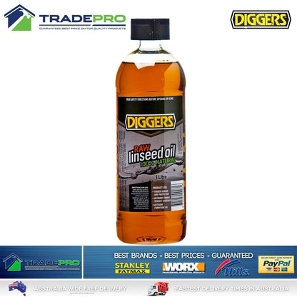 Linseed Oil 1L Raw Natural Timber Sealer 1LTR Wood Bat Furniture Protector PRO