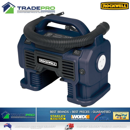 Tyre Inflator Deflator Air Compressor Pump Rockwell 18V Cordless Skin Car PRO