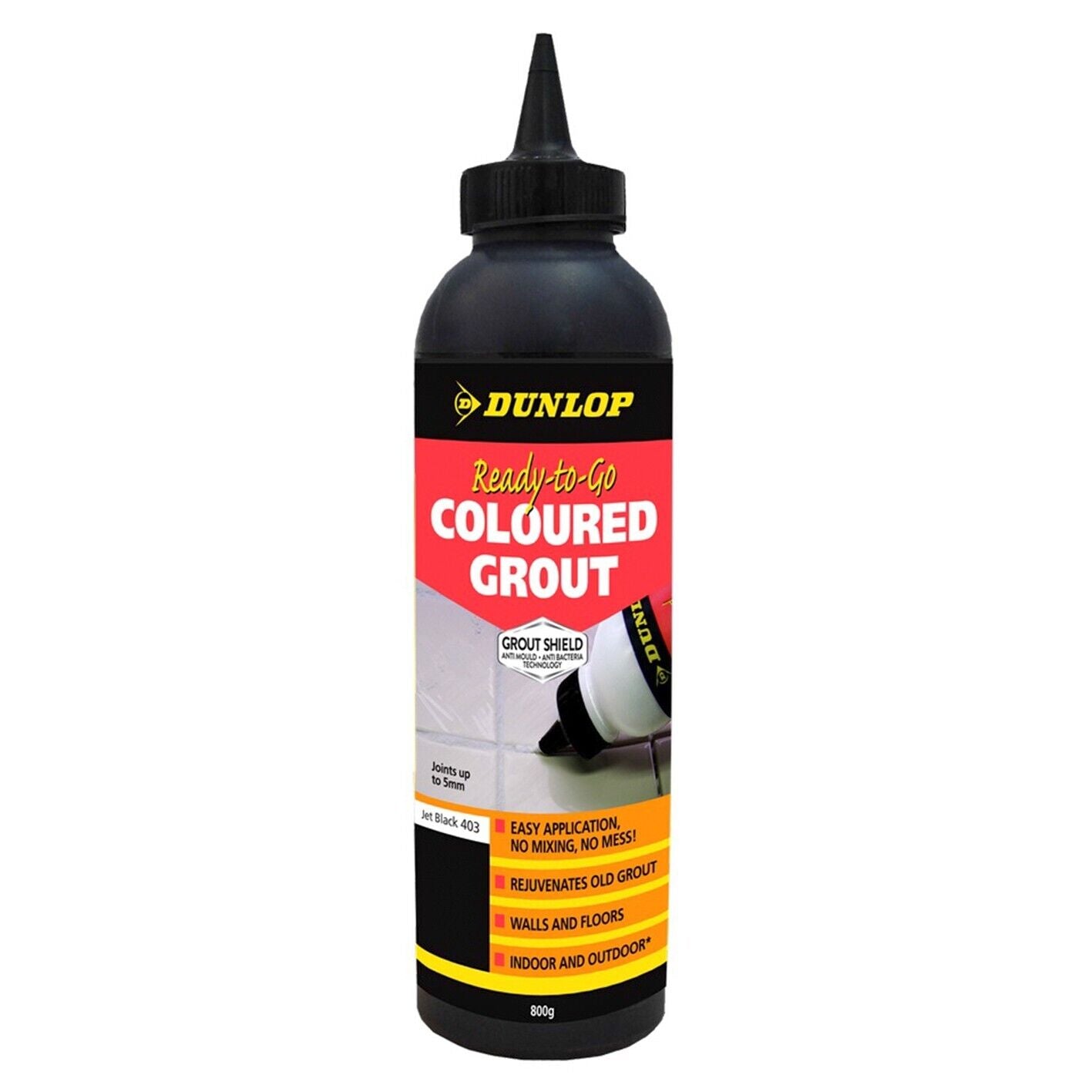 Tile Grout 800g Coloured Black Premix Dunlop Wall Floor In Outdoor Ready Powder