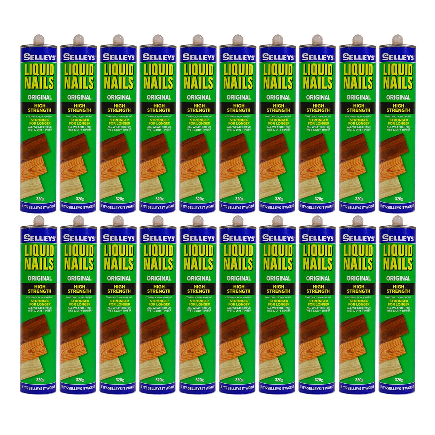20x Selleys® Liquid Nails Adhesive Fast Grab Glue 310g High Strength Wood Sealer