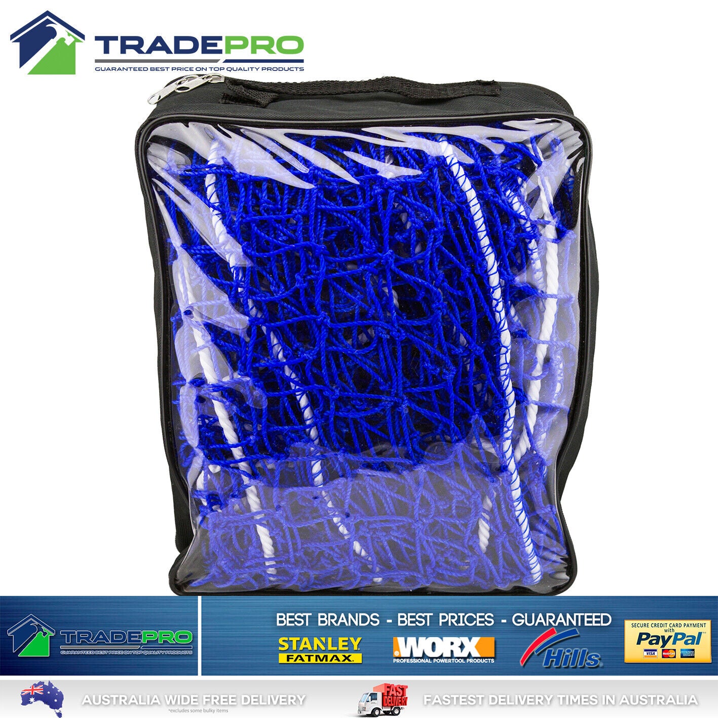 Cargo Net Ute Trailer Heavy Duty 2.5x3.0m Aust Legal with 10x H/Duty Tie Downs