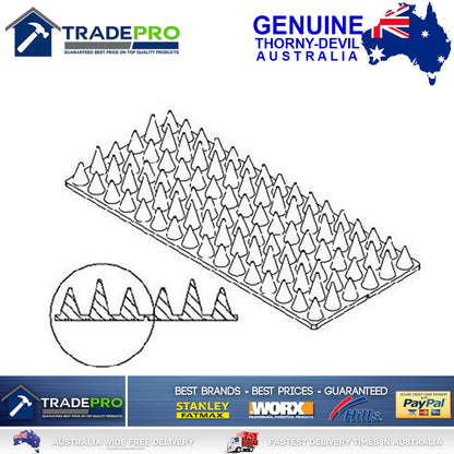 Thorny Devil® Spikes 21cm Grey PVC Human Bird Possum Fence Climbing Deterrent