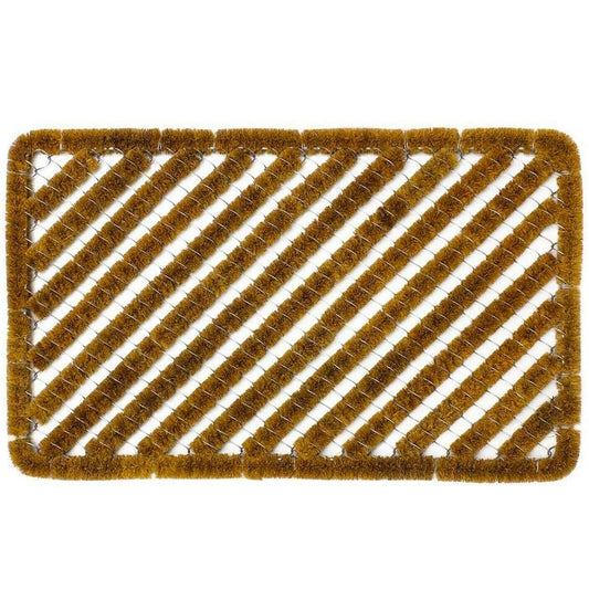 Coir Scraper Door Mat 60x40cm Wire Outdoor Boot Shoe Scrubber Cleaner Remover