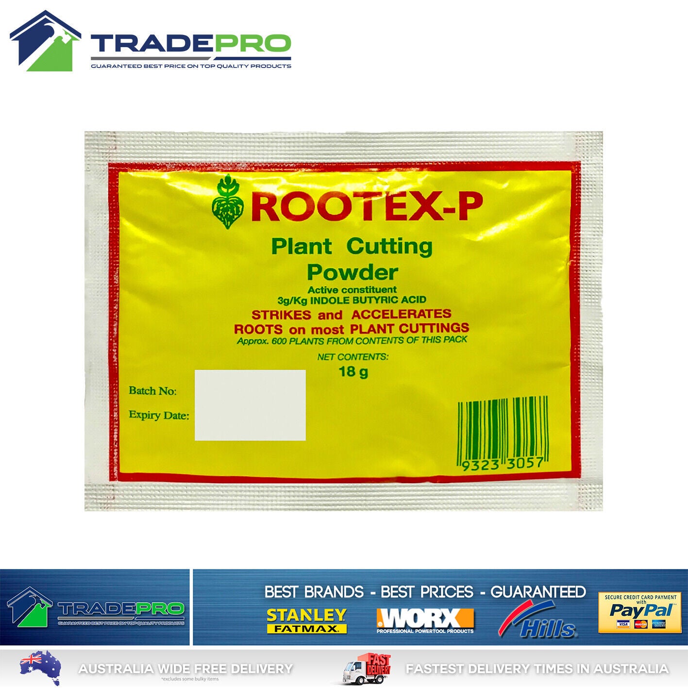 Rootex PRO 6x 18G Plant Cutting Cloning Powder Hormone Hydroponic Rooting Root