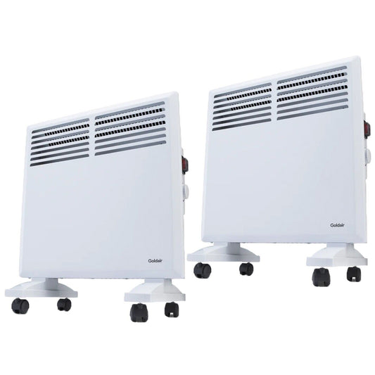 Goldair 1000W Convection Panel Heater Twin Pack Portable Thermostat Home Slim