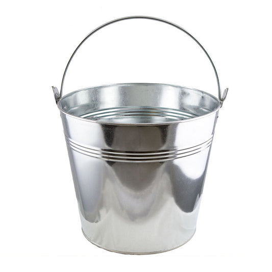 Galvanised Steel Bucket with Handle 15tr H/Duty Quality Beer Ice Party 15L Pail